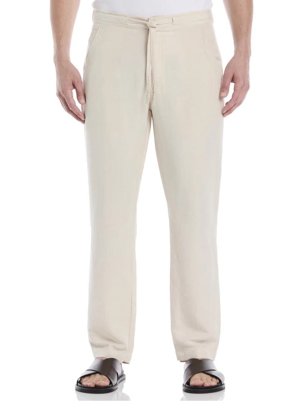 LINEN-BLEND CORE DRAWSTRING PANTS